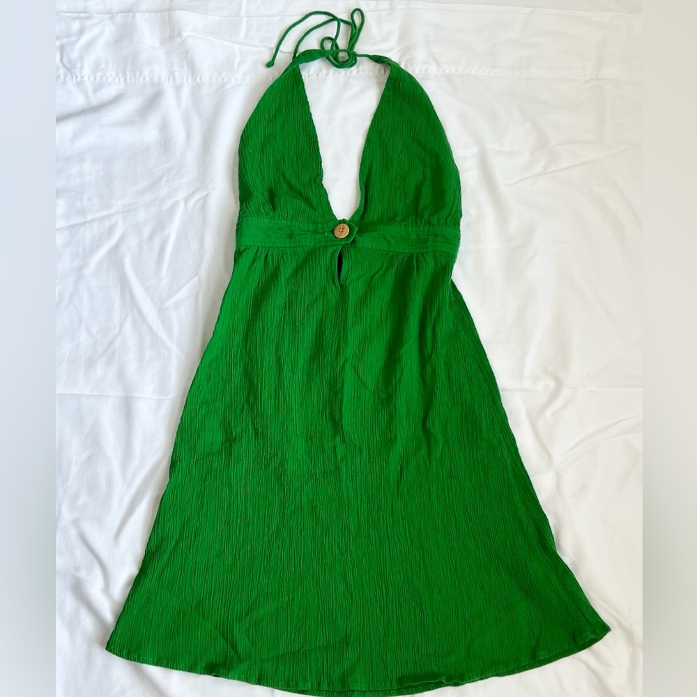 Hello summer!!! Boston Proper Green Halter Mini Dress
